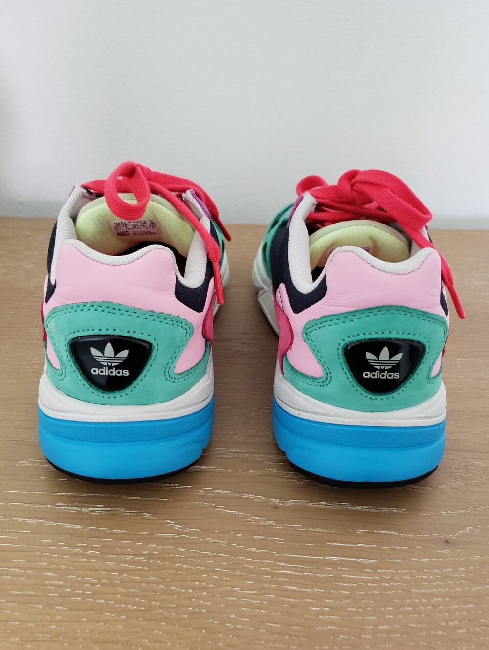 adidas Colorblock Falcon Sneakers in Teal, Purple & Hot Pink - Picture 4 of 7